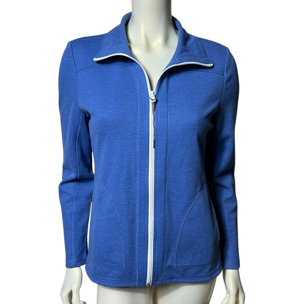 Talbots Royal Blue Cotton Blend Full Zip Athletic Jacket Size Small